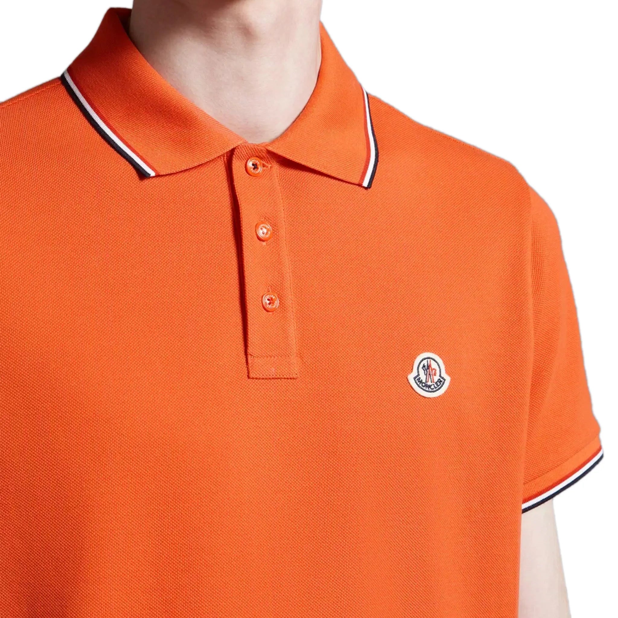 Detail view of Moncler Maglia Orange Polo Shirt J10918A7030084556389